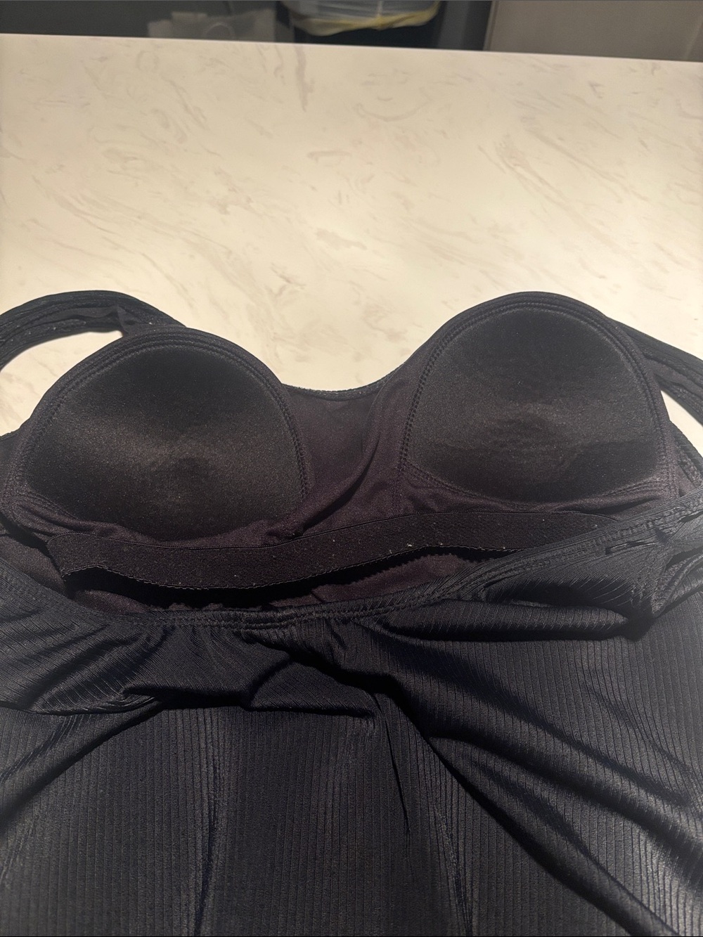 Classic Black Ribbed One-Piece Swimsuit - Picture 3 of 5